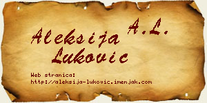 Aleksija Luković vizit kartica